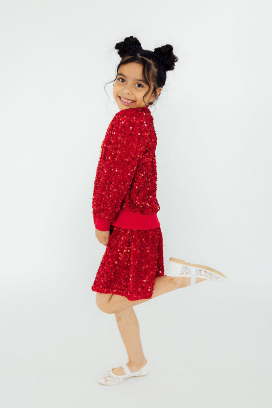 Janira Red Velvet Sequin Jacket