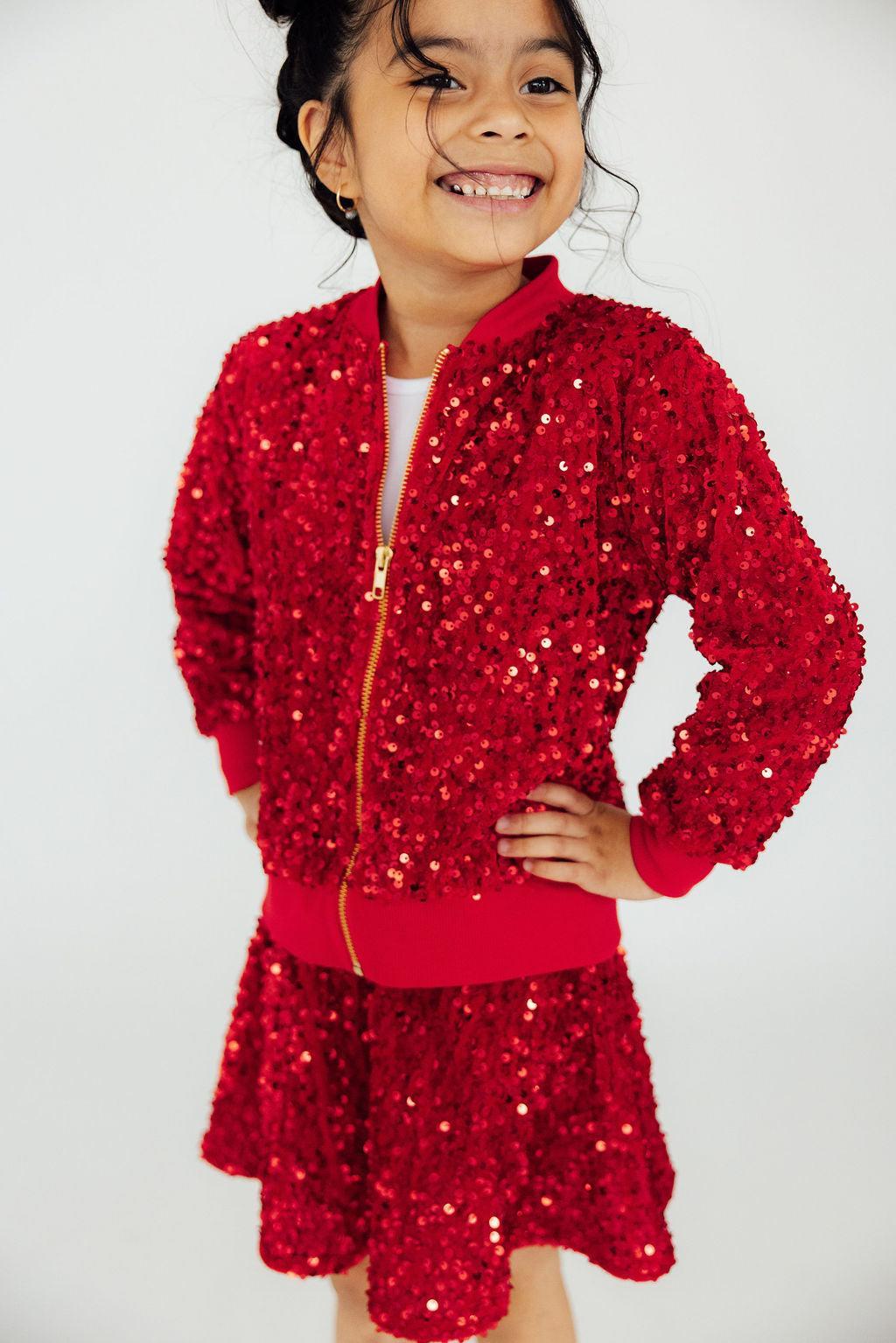 Janira Red Velvet Sequin Jacket
