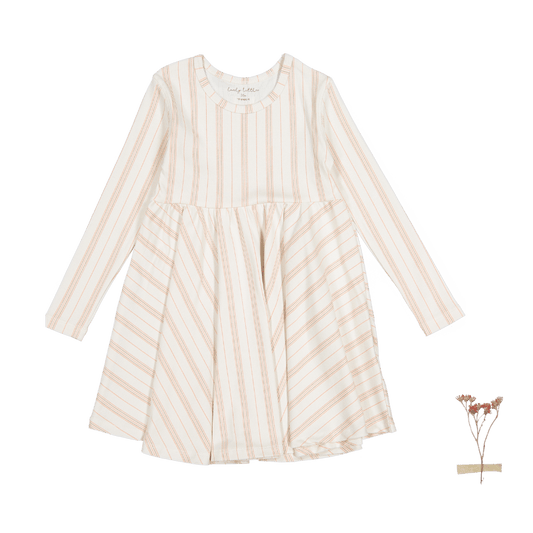 The Printed Long Sleeve Dress - Rose Stripe