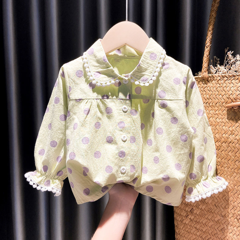 Mia Girls Shirts Autumn Baby Print Long-sleeved Blouse Doll Shirts Spring and Autumn Clothes Baby Girls Blouse Girl Tops