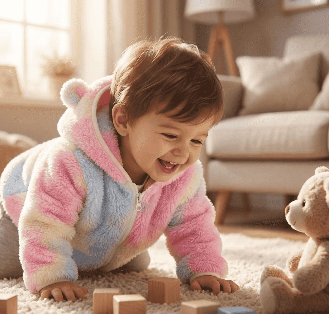 Leiny Toddler Bear Ear Fleece Hoodie - Warm Winter Jacket