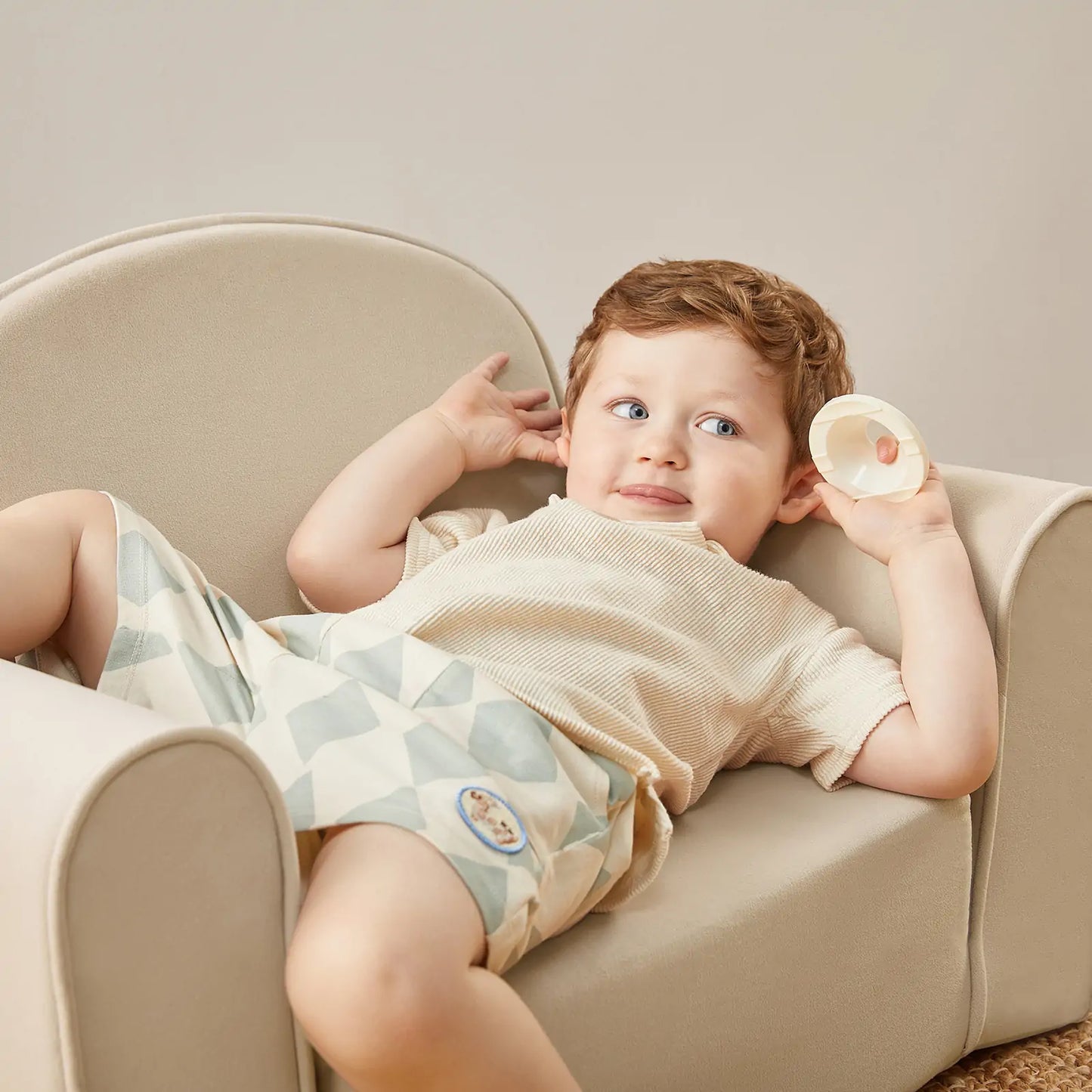 GentleSnug Kid Chair - Beige White
