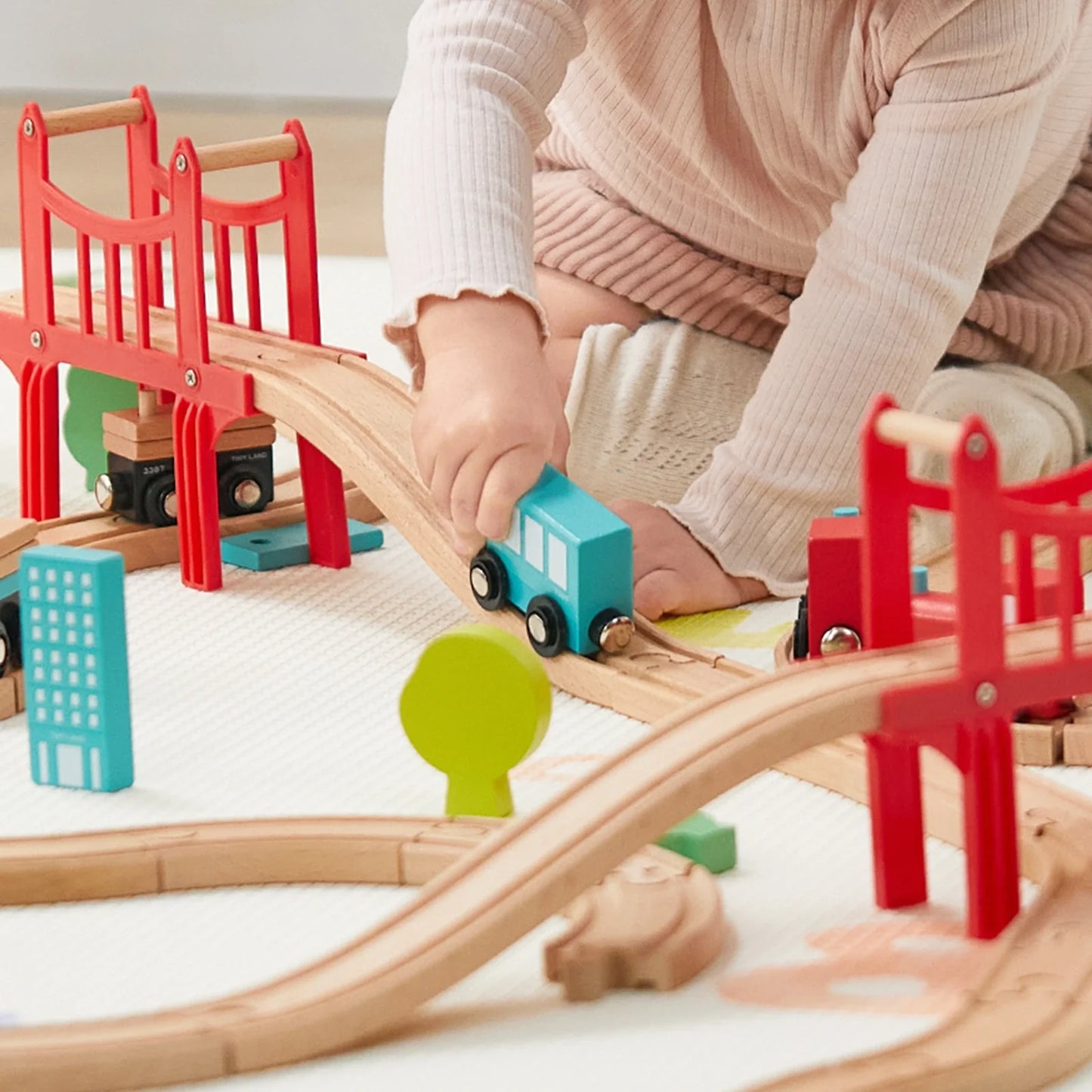 Wooden Train Set for Children 39 Pcs