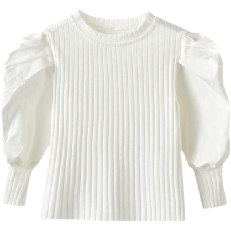 Maya Girls' Solid Color Puff Sleeve Bottoming Shirt - GuGuTon baby store - Baby Fashion - Toddlers Outfits - Babies Outfits - Toddler Clothes - Kids Clothing - Newborn Clothes - Newborn Wear - Kids Wear - Trending Clothes - Trending Outfits - Fall Fashion - Winter Fashion - Girls Clothes - Boys Clothes - Babies Wear - Kids Accessories - KidsWear - Summer Clothes - Summer Fashion - Summer Trend - Falls Sweaters - Tops - Bottom - Jeans - Blouse - Dresses - Newborn Dresses - Toys