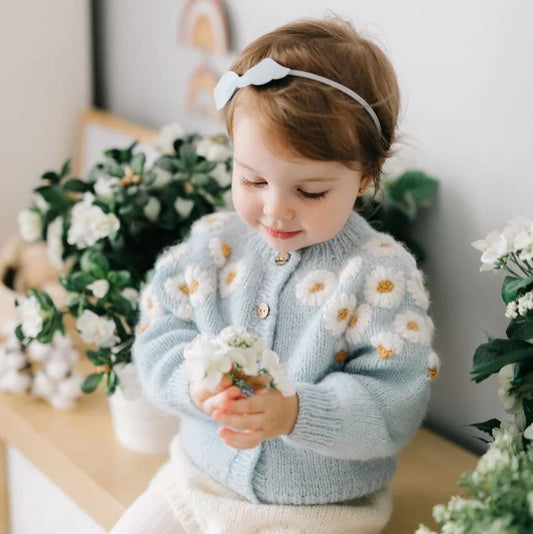 Archie Wool Cardigan Sweater Embroidered Sweater