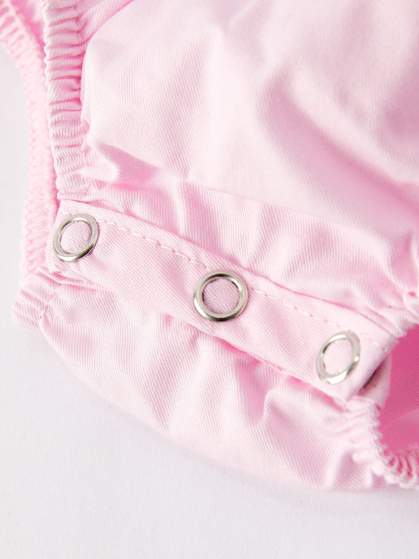 Kristel White Bow Smock Embroidered Pink Romper