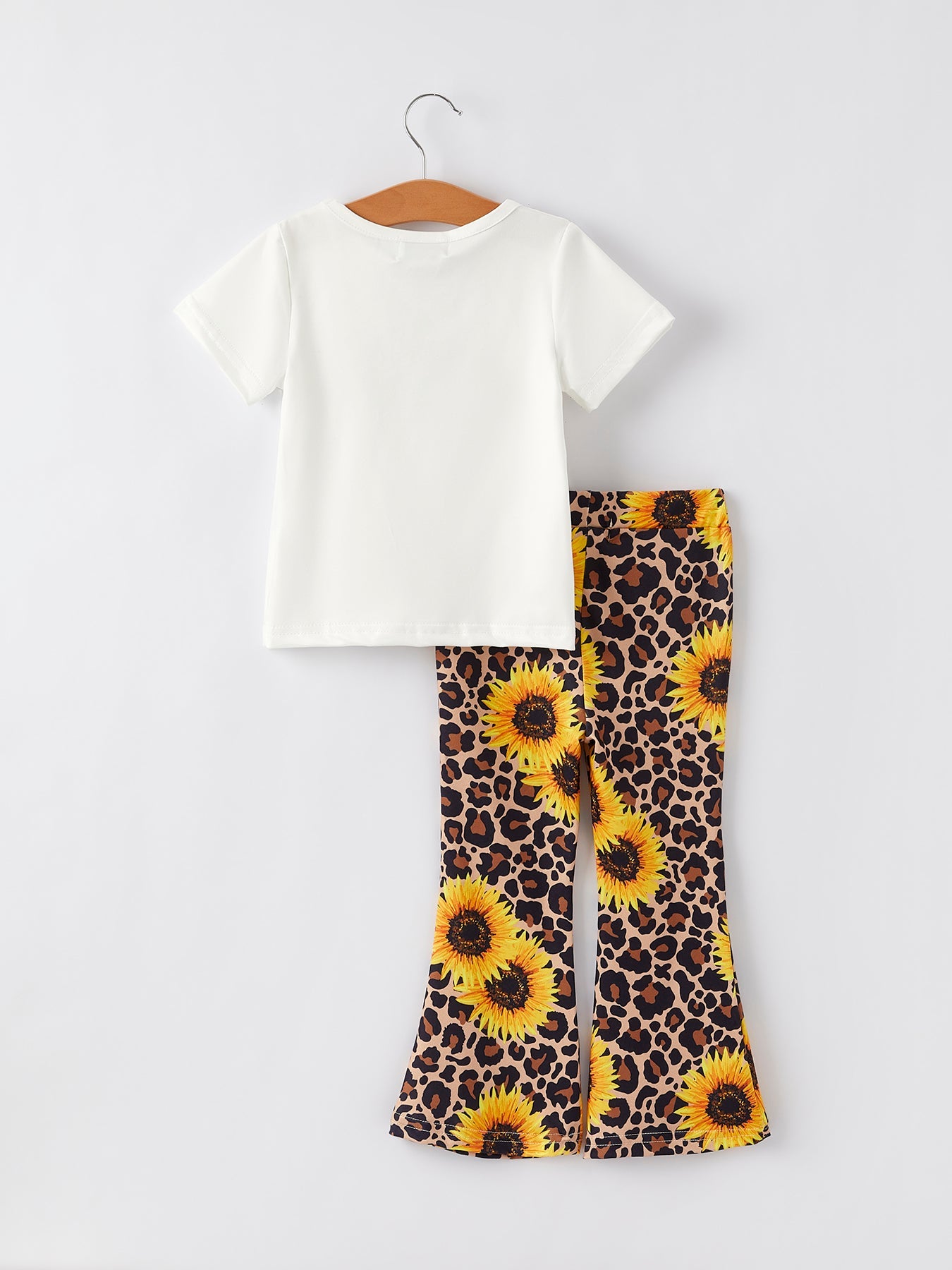 Taylor Sunflower Leopard Print Girls Suit