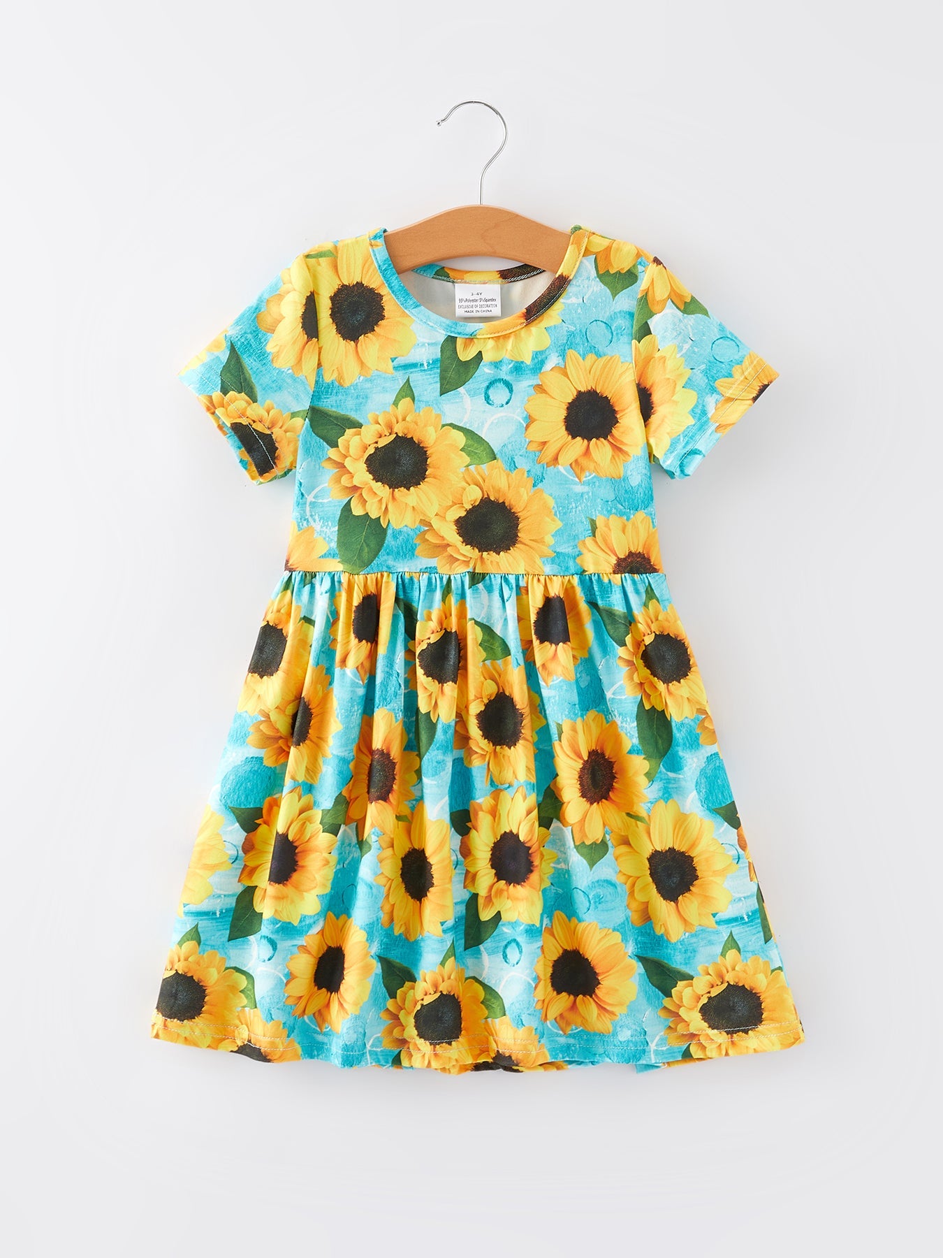 Yenn Sunflower Girls' Milk Silk Dress 3-piece Set