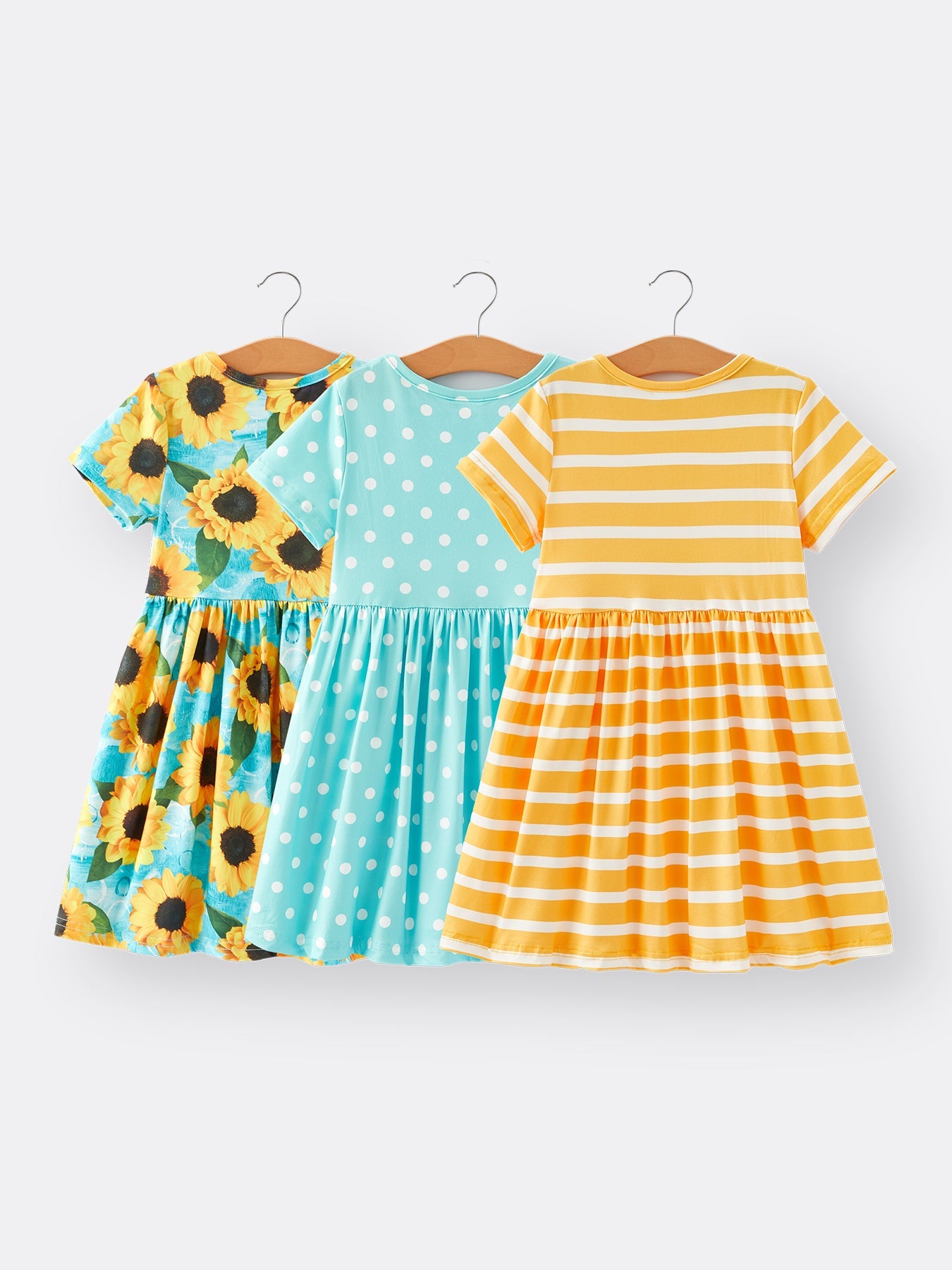 Yenn Sunflower Girls' Milk Silk Dress 3-piece Set