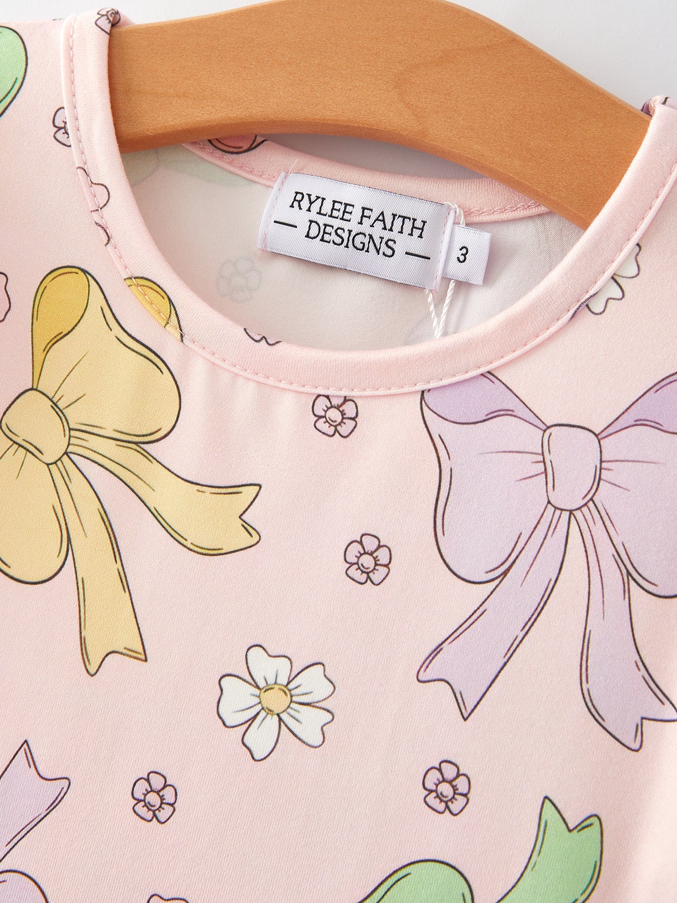 Delcia Colorful Bow Print Ruffles Girls Dress