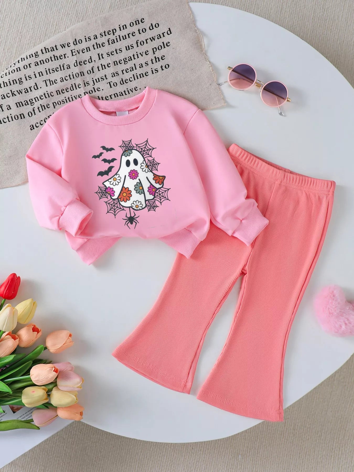 Christine Halloween Graphic Sweatshirt and Flare Pants Set - GuGuTon baby store - Baby Fashion - Toddlers Outfits - Babies Outfits - Toddler Clothes - Kids Clothing - Newborn Clothes - Newborn Wear - Kids Wear - Trending Clothes - Trending Outfits - Fall Fashion - Winter Fashion - Girls Clothes - Boys Clothes - Babies Wear - Kids Accessories - KidsWear - Summer Clothes - Summer Fashion - Summer Trend - Falls Sweaters - Tops - Bottom - Jeans - Blouse - Dresses - Newborn Dresses - Toys