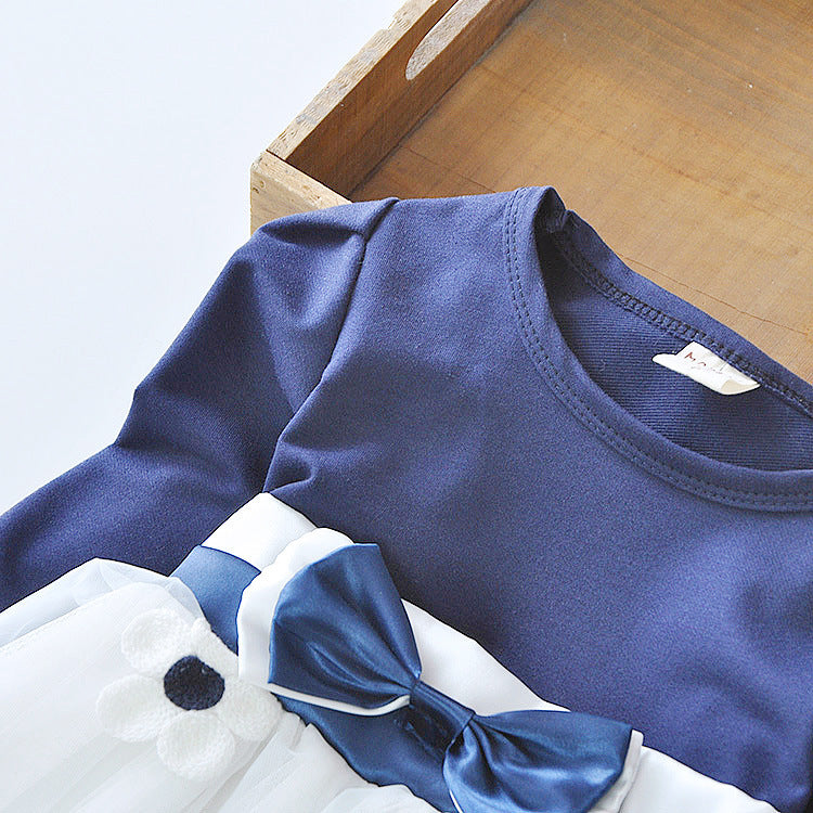 Pamela Flower bow long sleeve dress - GuGuTon baby store - Baby Fashion - Toddlers Outfits - Babies Outfits - Toddler Clothes - Kids Clothing - Newborn Clothes - Newborn Wear - Kids Wear - Trending Clothes - Trending Outfits - Fall Fashion - Winter Fashion - Girls Clothes - Boys Clothes - Babies Wear - Kids Accessories - KidsWear - Summer Clothes - Summer Fashion - Summer Trend - Falls Sweaters - Tops - Bottom - Jeans - Blouse - Dresses - Newborn Dresses - Toys