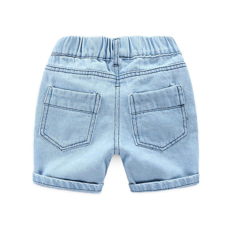 Elijah Boys' Ripped Jeans Shorts Beach Shorts