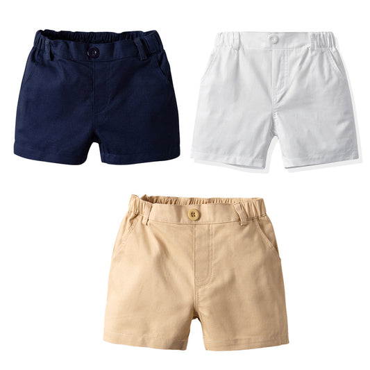 Frank Boy Baby Solid Color Casual Cotton Shorts