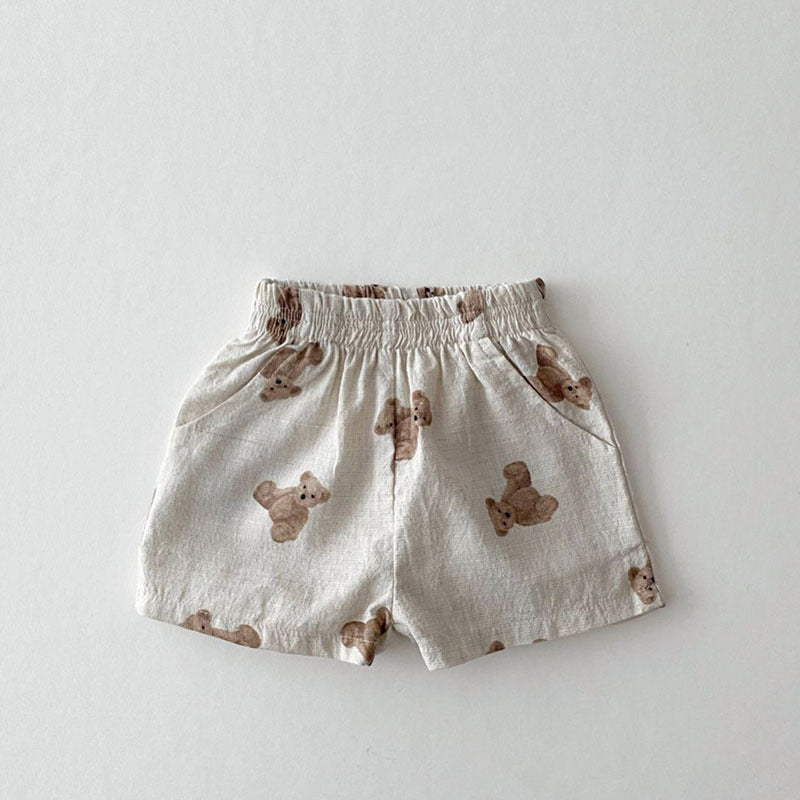 Isaac Ins Baby Loose Thin Cotton And Linen Shorts Childish Style