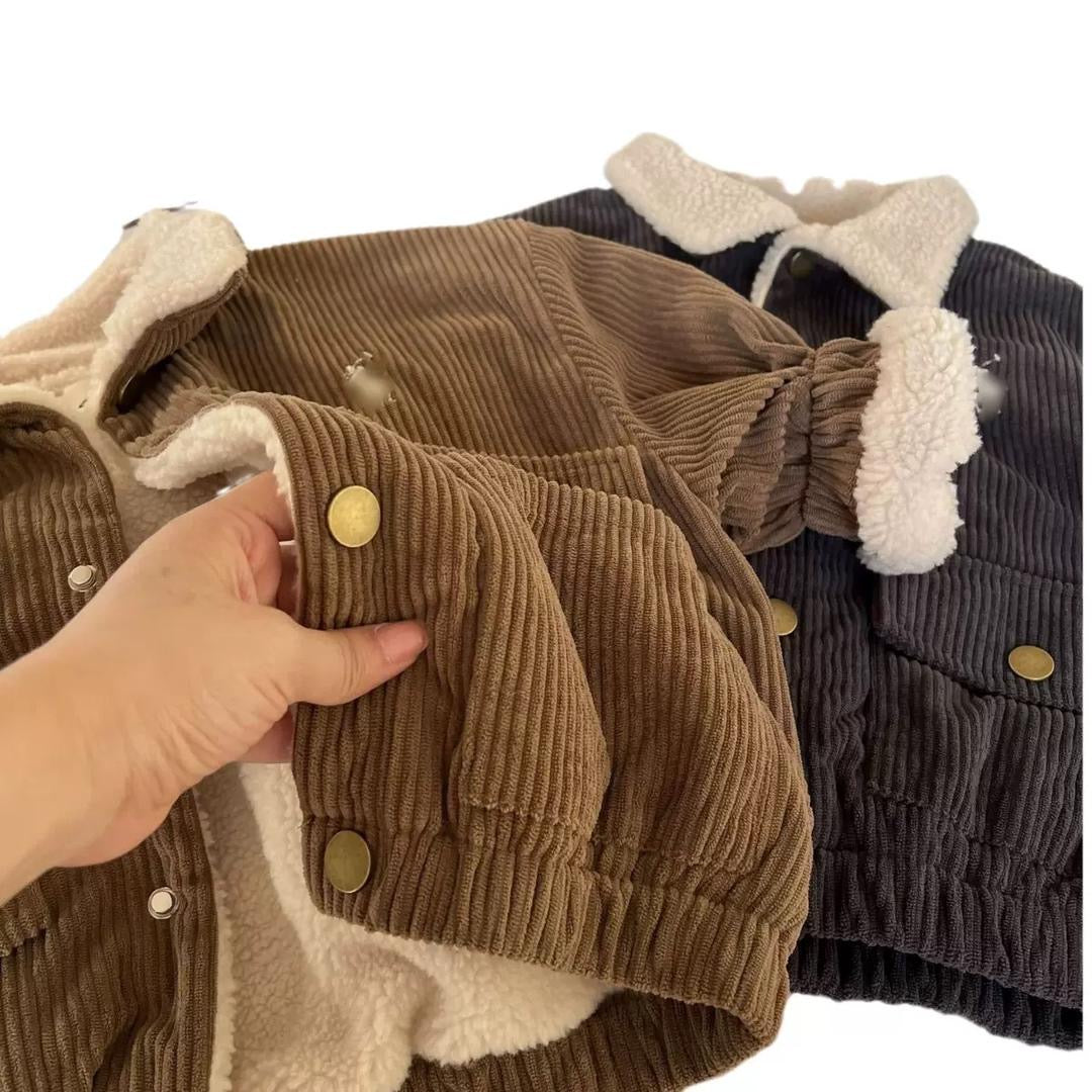 Byron Baby Boy Corduroy Jacket - Sherpa Lined Winter Coat for Toddlers