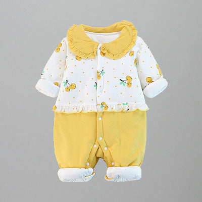 Sara Cute Baby Autumn Thin Cotton Warm Jumpsuit