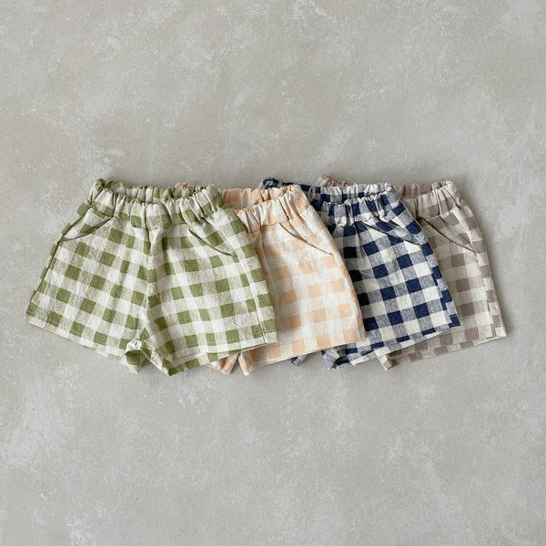 Matthew Boy's Summer Cotton Plaid Shorts