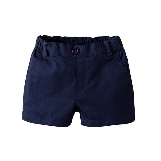 Frank Boy Baby Solid Color Casual Cotton Shorts