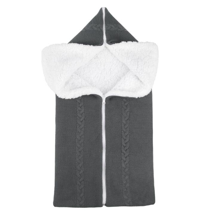 Baby Sleeping Bag Newborn Winter Warm Infant Button Knit Swaddle Wrap