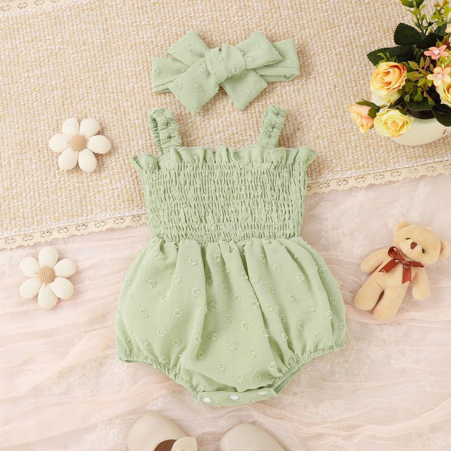 Sleeveless Jumpsuit Going Out Rompers Hair Band Set