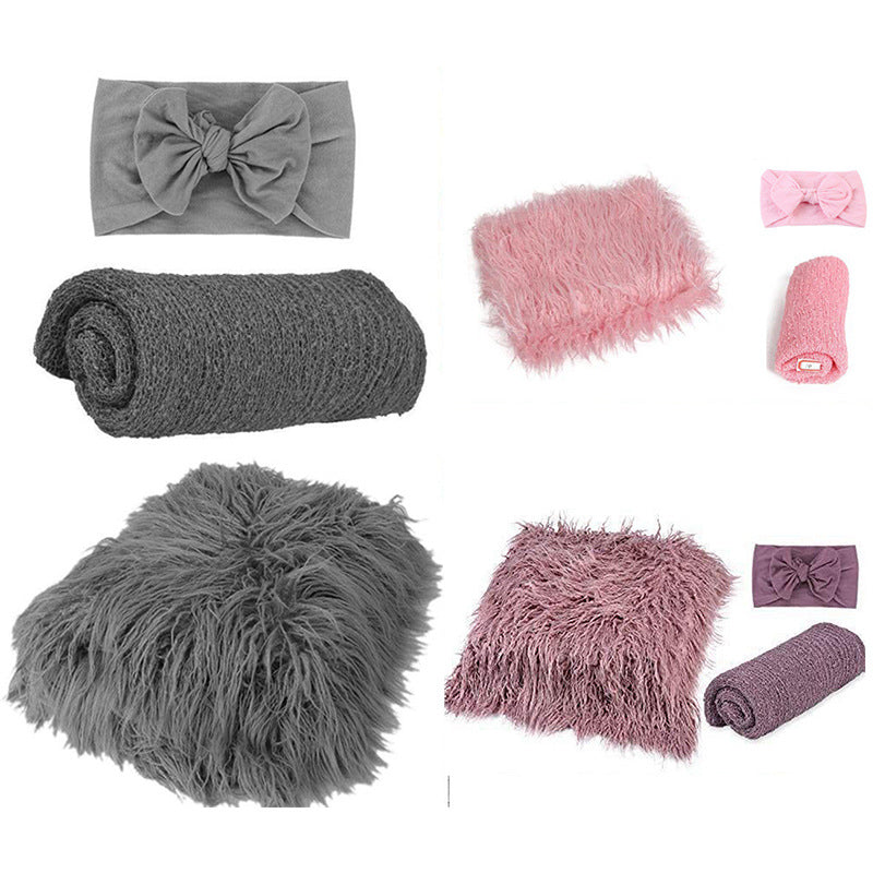 3pcs Baby Photography Props Photo Wraps Studio Photography Blankets