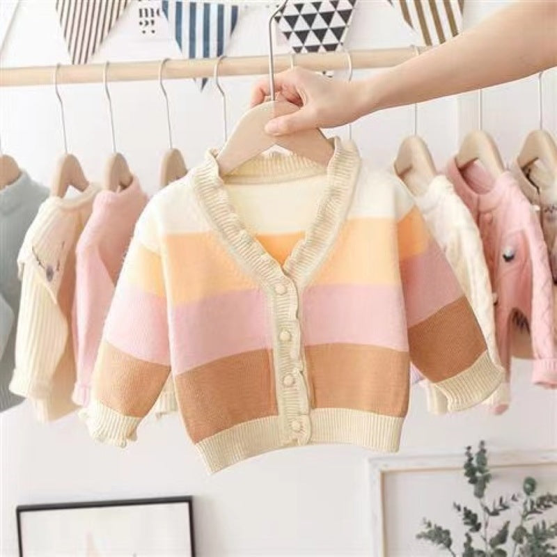 Layla Autumn New Coat Knitted Cardigan Baby Sweater Top