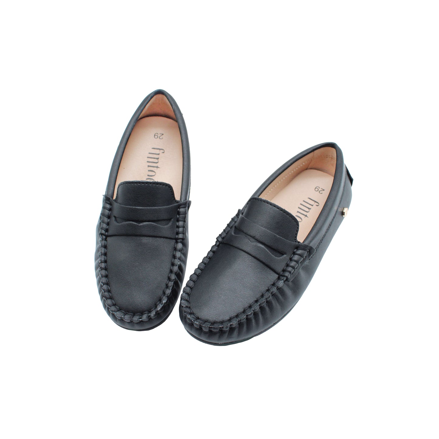Jordan Black Leather  loafer with penny