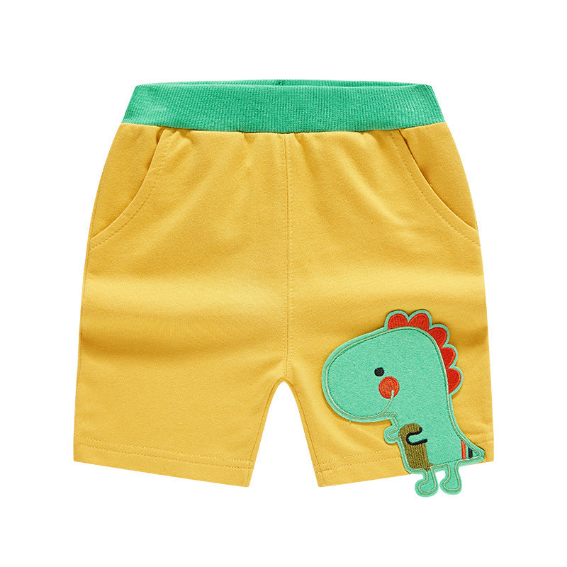 Leo Children's Summer Clothing New Children's Fifth Pants Boys' Shorts Baby Leisure Crawler Cartoon Dinosaur Bottoms Knitted Trousers