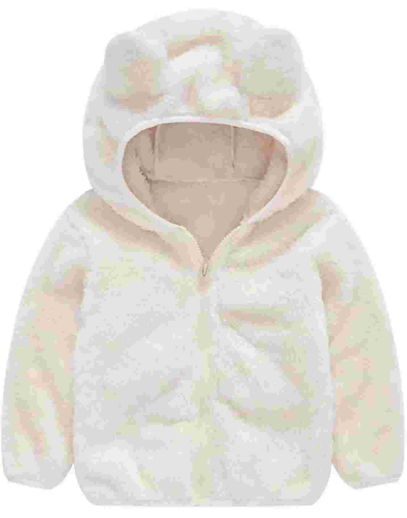 Leiny Toddler Bear Ear Fleece Hoodie - Warm Winter Jacket