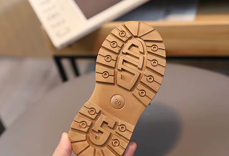 Servia Kids Winter Ankle Boots - Non-Slip Lace Up Boots with Zipper