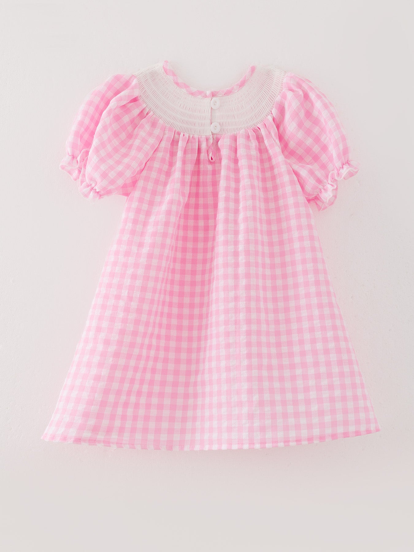 Delia Farm Pink Smocking Embroidered Girls Dress