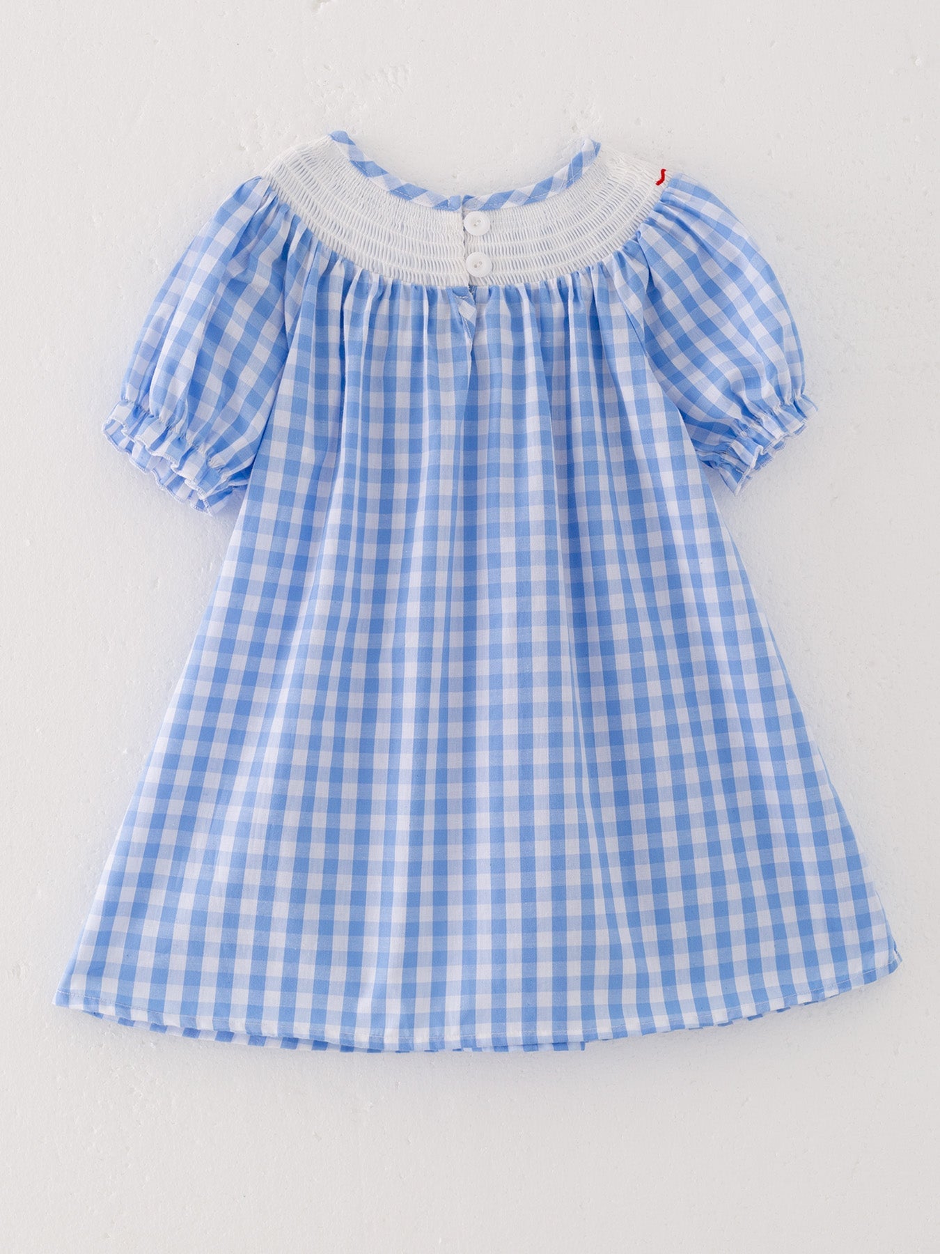 Monique Farm Blue Smocking Embroidered Girls Dress