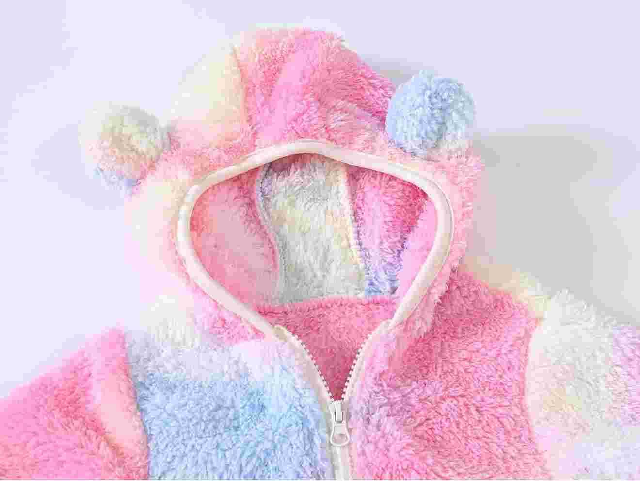 Leiny Toddler Bear Ear Fleece Hoodie - Warm Winter Jacket
