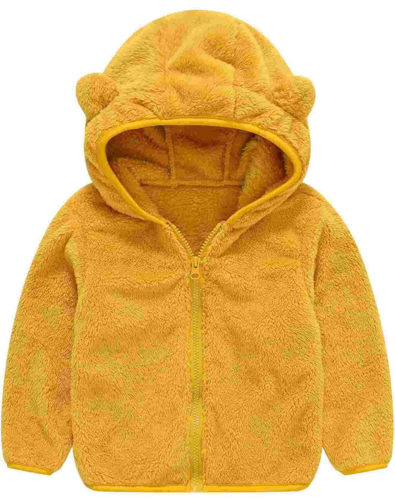 Leiny Toddler Bear Ear Fleece Hoodie - Warm Winter Jacket