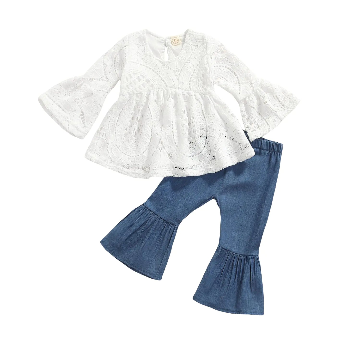 Toddler Baby Girl Outfit Infant Girl Solid Clothes Lace Sets