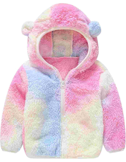 Leiny Toddler Bear Ear Fleece Hoodie - Warm Winter Jacket