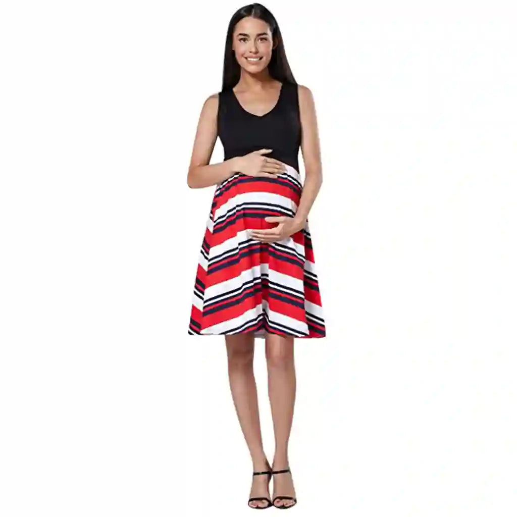 Tania Trending Sleeveless Maternity Dress for Summer