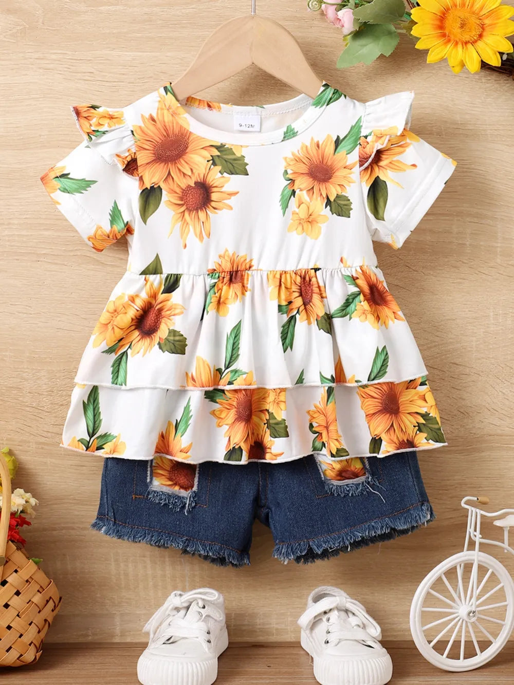 Selene Sunflower Ruffled Short Sleeve Top and Shorts Set - GuGuTon baby store - Baby Fashion - Toddlers Outfits - Babies Outfits - Toddler Clothes - Kids Clothing - Newborn Clothes - Newborn Wear - Kids Wear - Trending Clothes - Trending Outfits - Fall Fashion - Winter Fashion - Girls Clothes - Boys Clothes - Babies Wear - Kids Accessories - KidsWear - Summer Clothes - Summer Fashion - Summer Trend - Falls Sweaters - Tops - Bottom - Jeans - Blouse - Dresses - Newborn Dresses - Toys