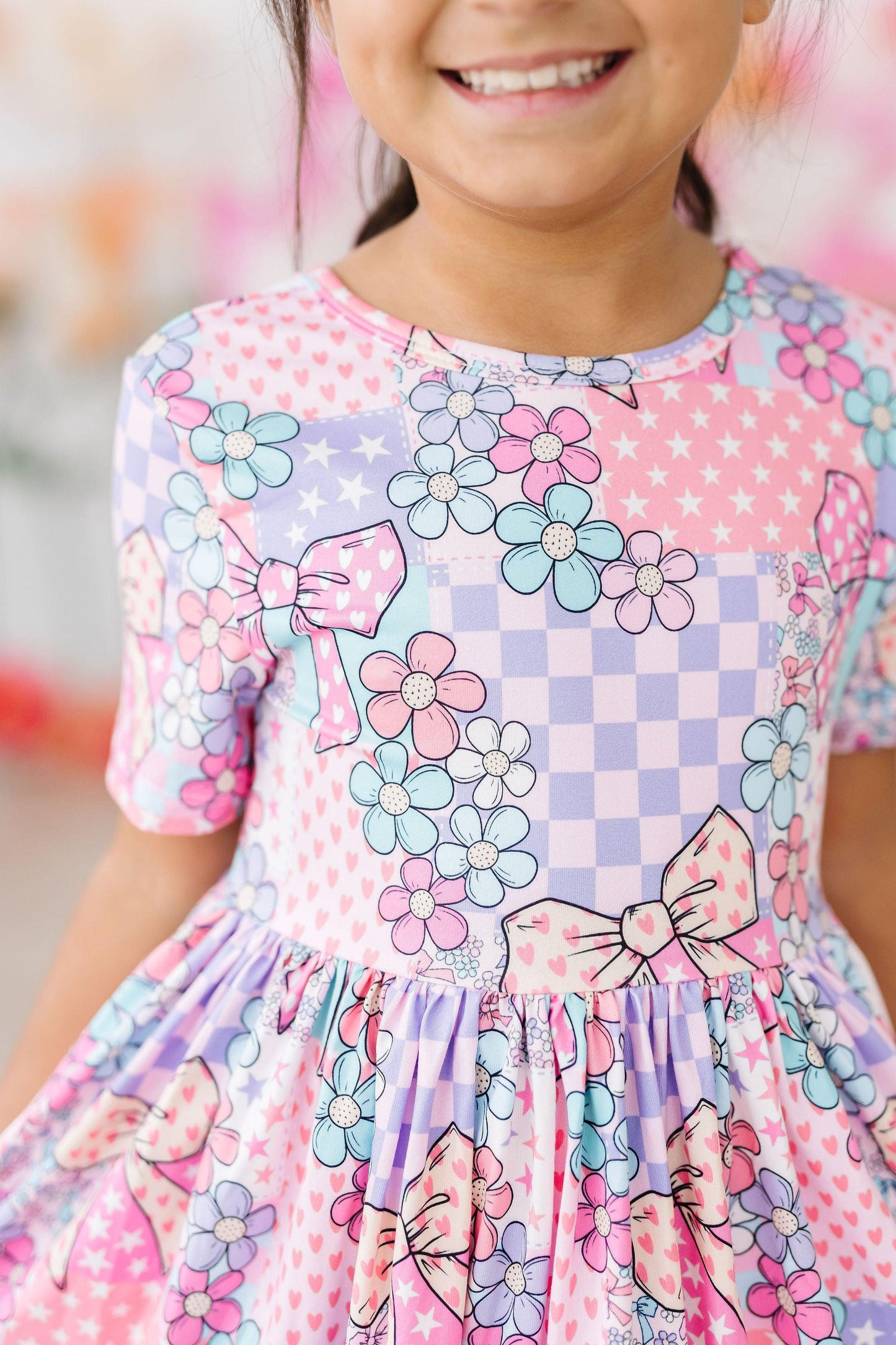 Jeisy Patchwork Princess S/S Pocket Twirl Dress