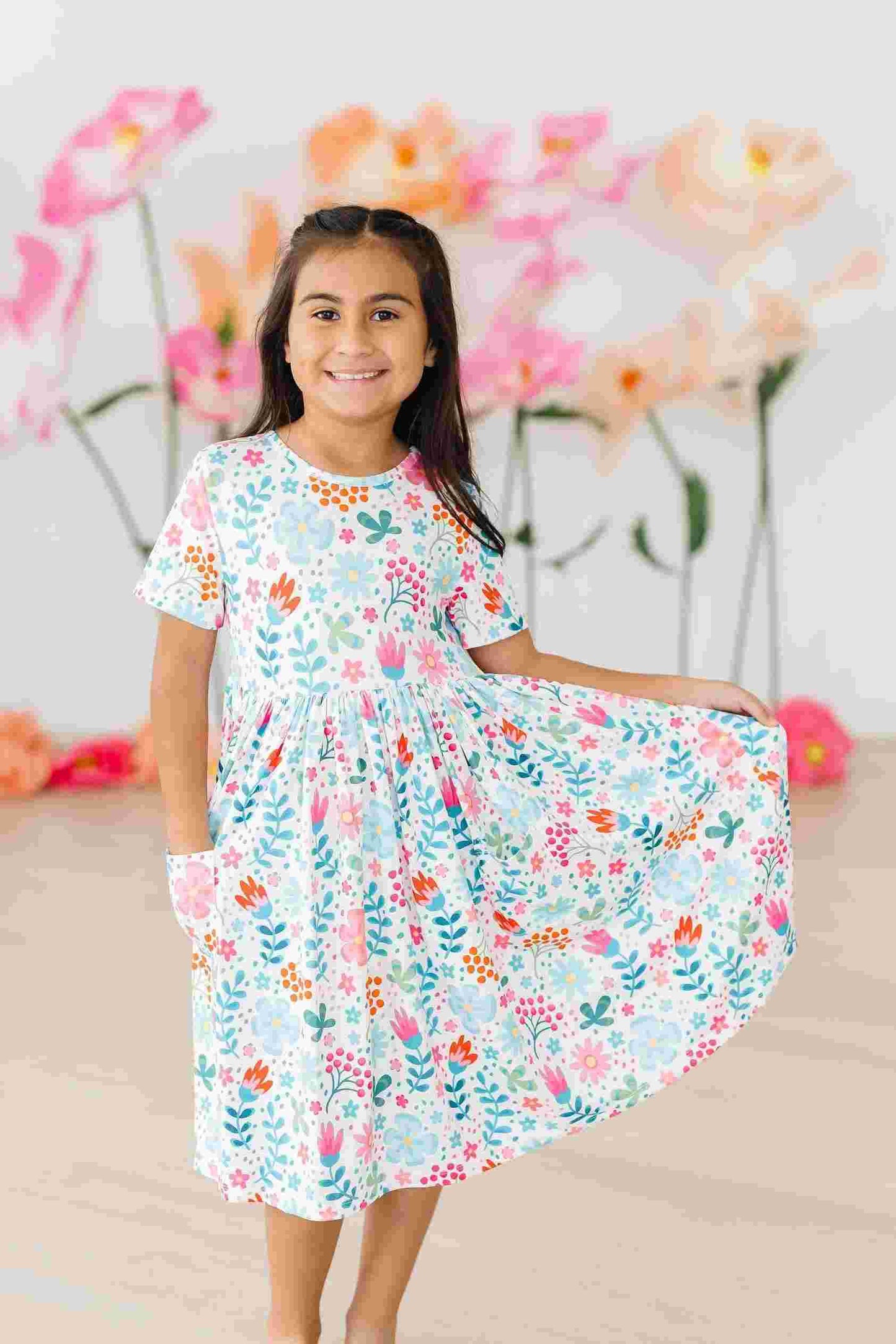 Twirl Dress for Kids Sunlit Garden S/S Pocket