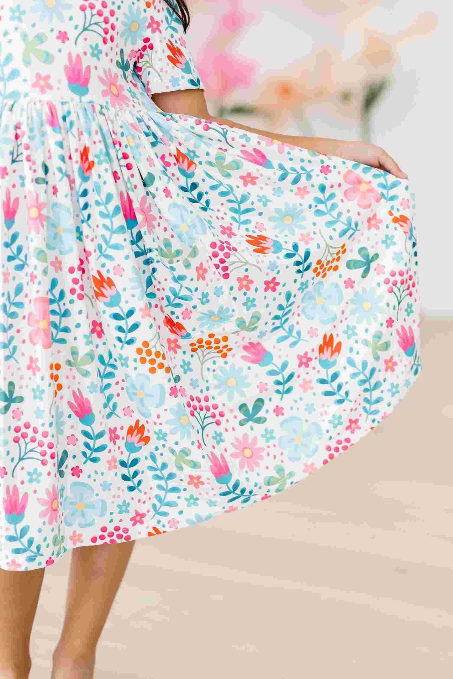 Twirl Dress for Kids Sunlit Garden S/S Pocket