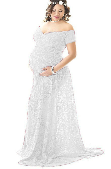 Alice Collage Stitching Maternity Long Tail Short-Sleeved Dress