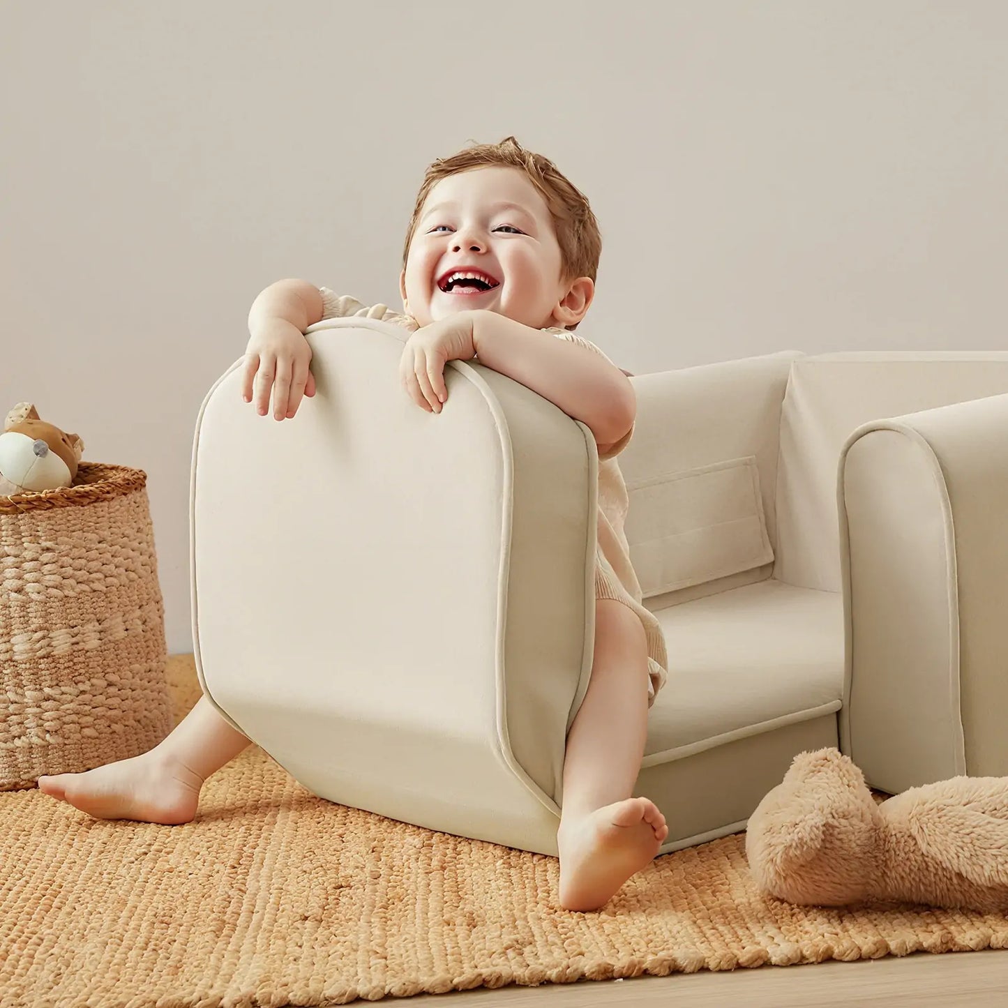 GentleSnug Kid Chair - Beige White