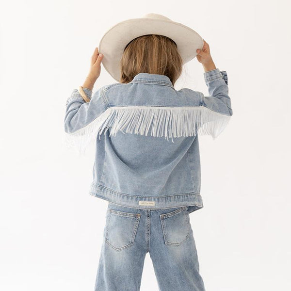 Kamila Cowgirl Fringe Denim Jacket