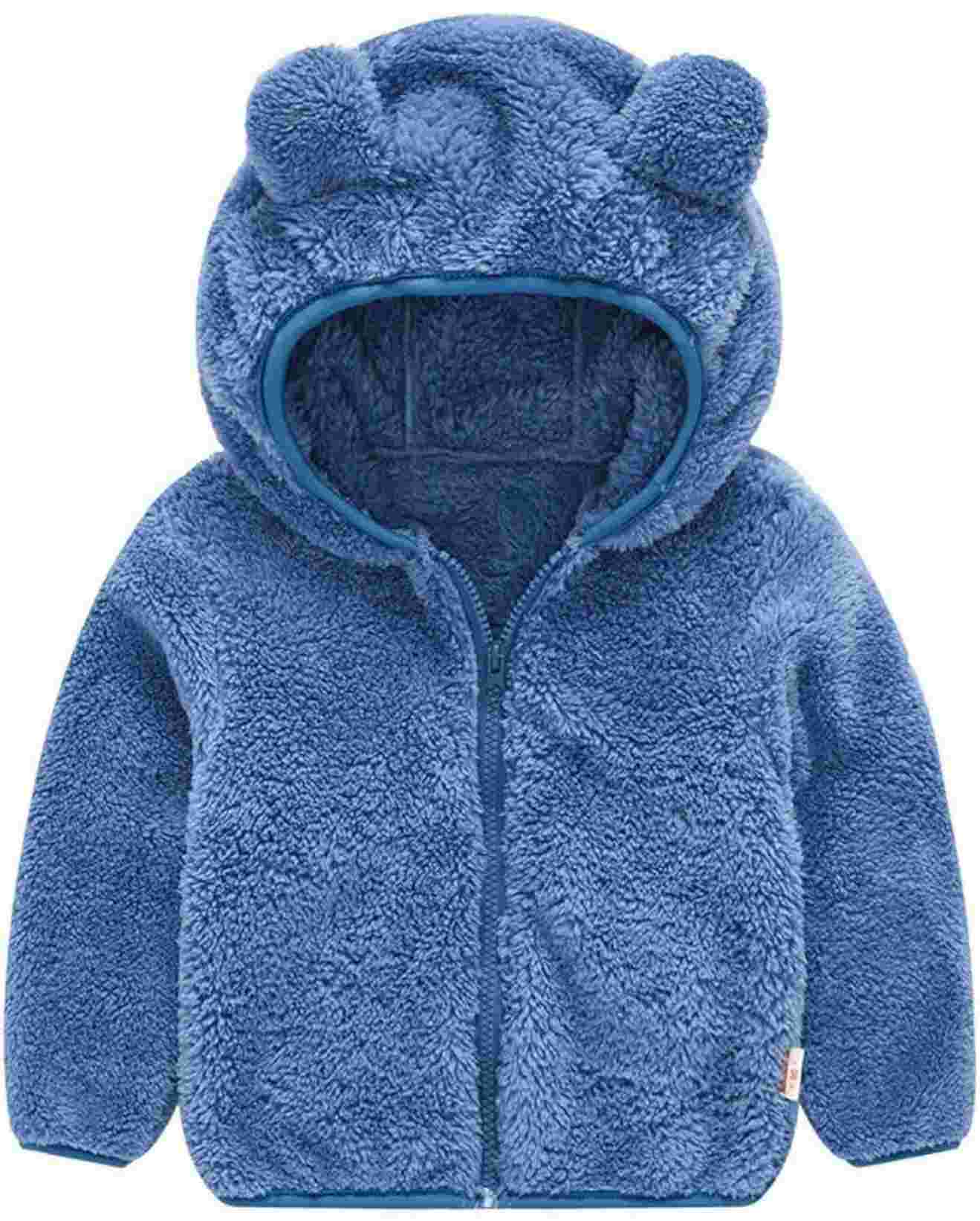 Leiny Toddler Bear Ear Fleece Hoodie - Warm Winter Jacket