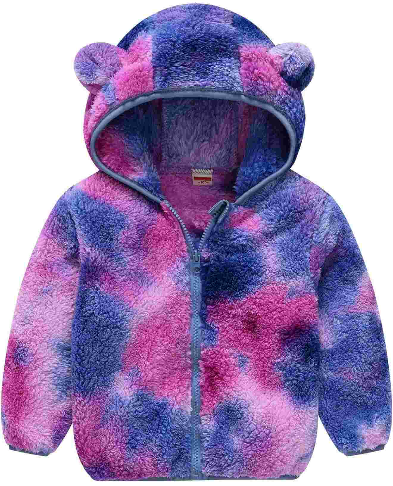 Leiny Toddler Bear Ear Fleece Hoodie - Warm Winter Jacket