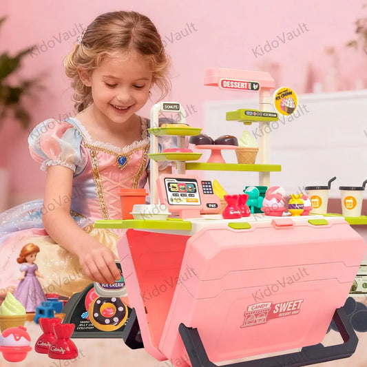 Kids Pretend Sweet Shop Playset Toy, Kitchen Set Gift