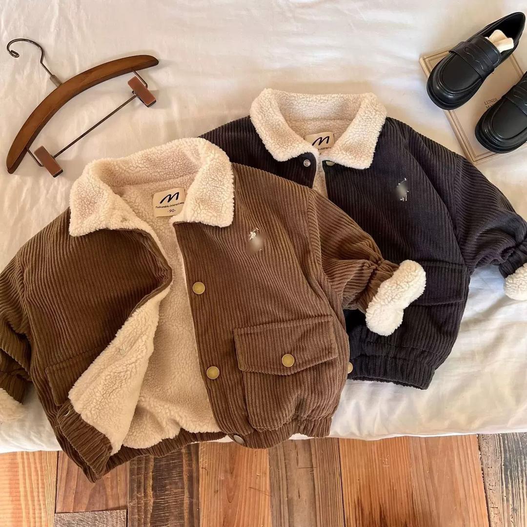 Byron Baby Boy Corduroy Jacket - Sherpa Lined Winter Coat for Toddlers