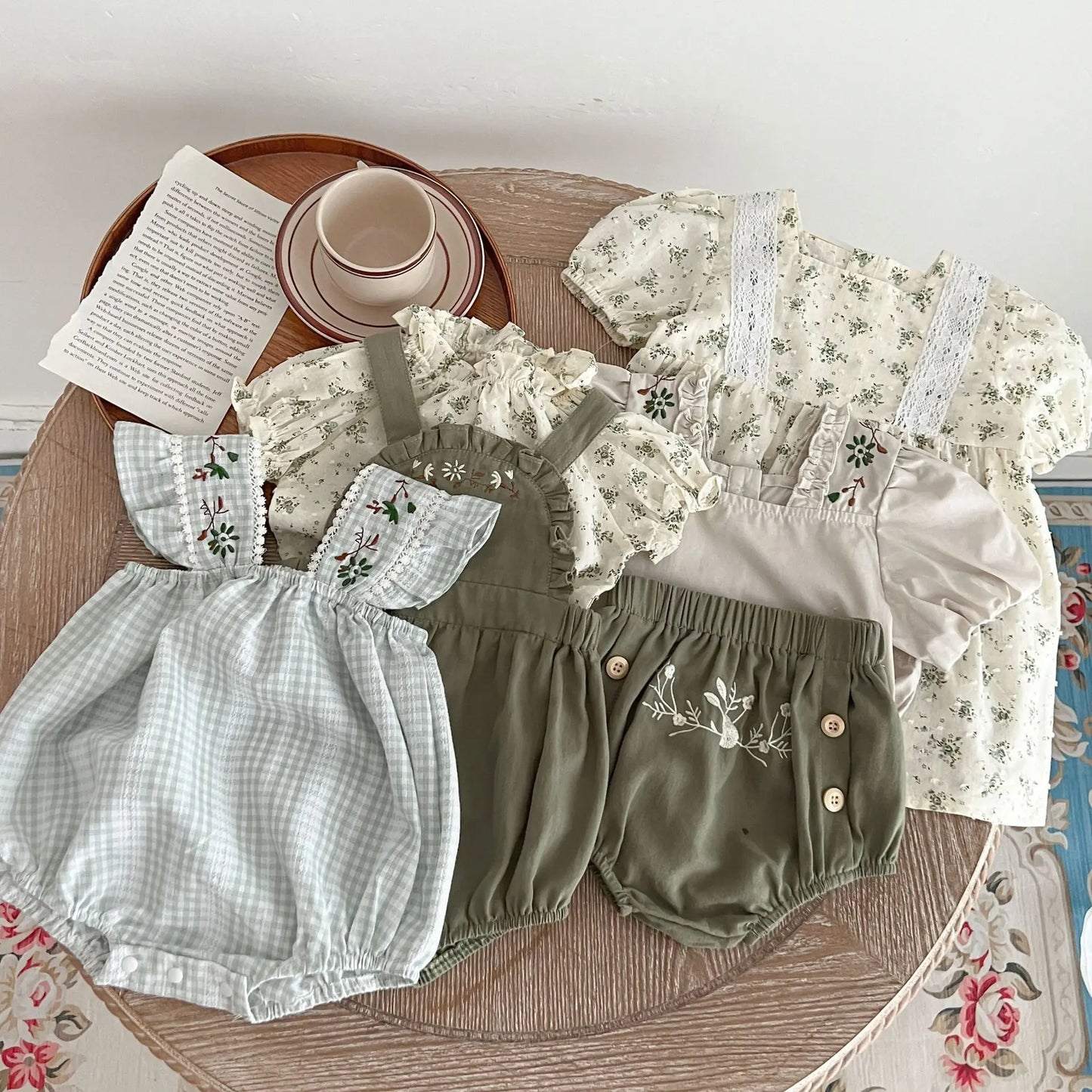 Leslie Flower Embroidery Cotton Tops